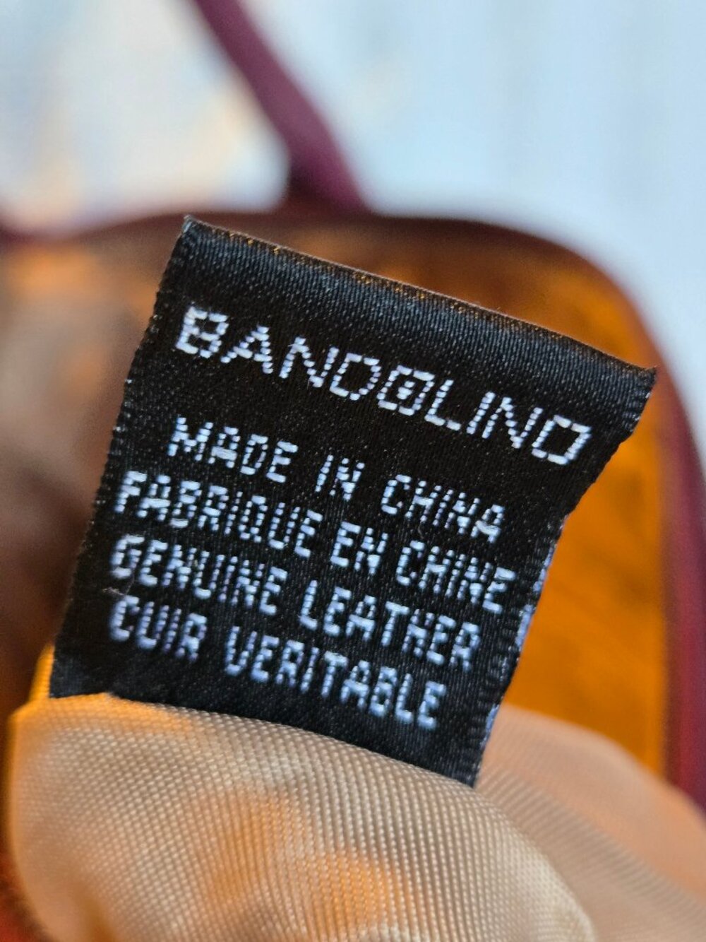 BANDOLINO eggplant coloured leather bag - Picture 6 of 12